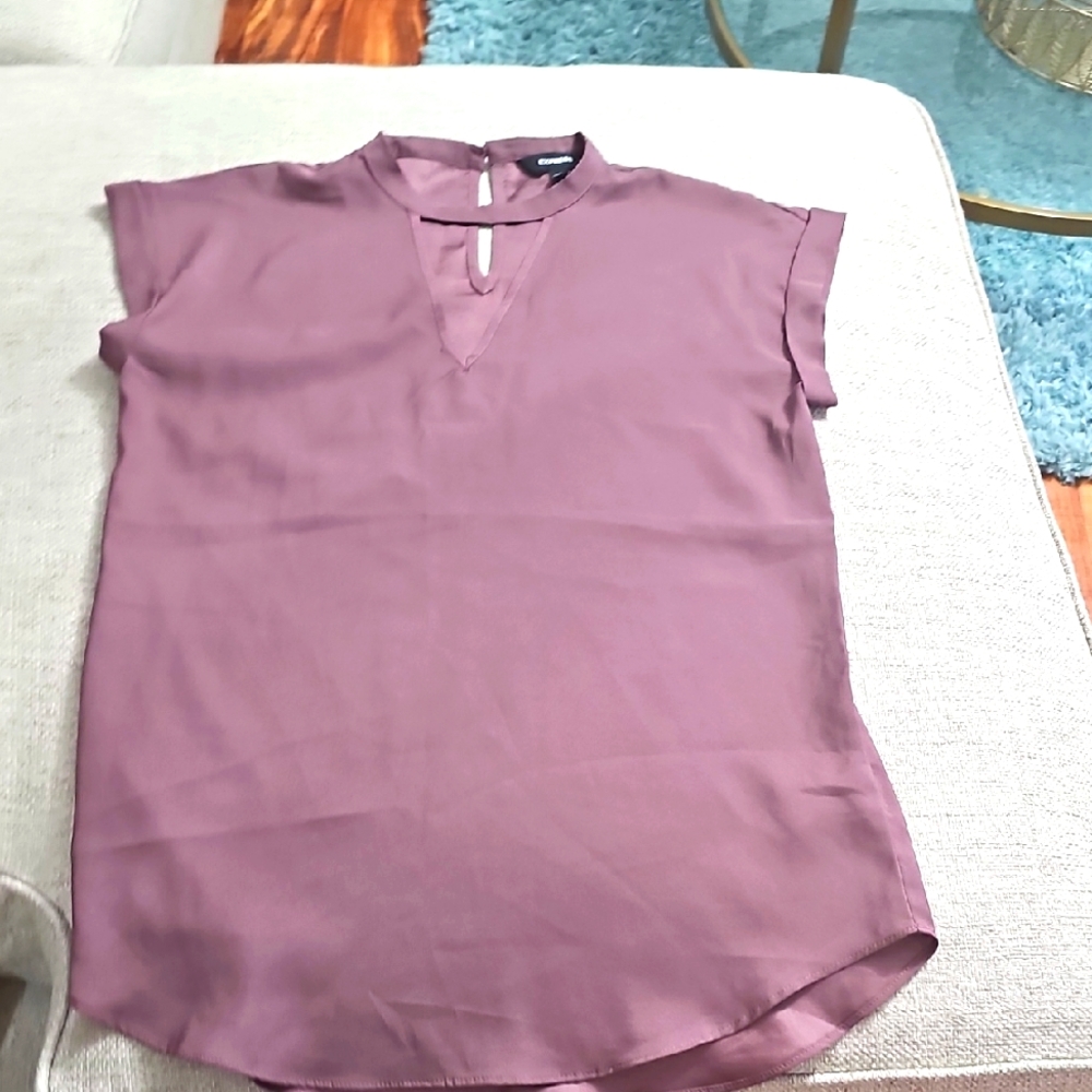 Express Gramercy V Neckline With Cutout Mauve Top Size Small